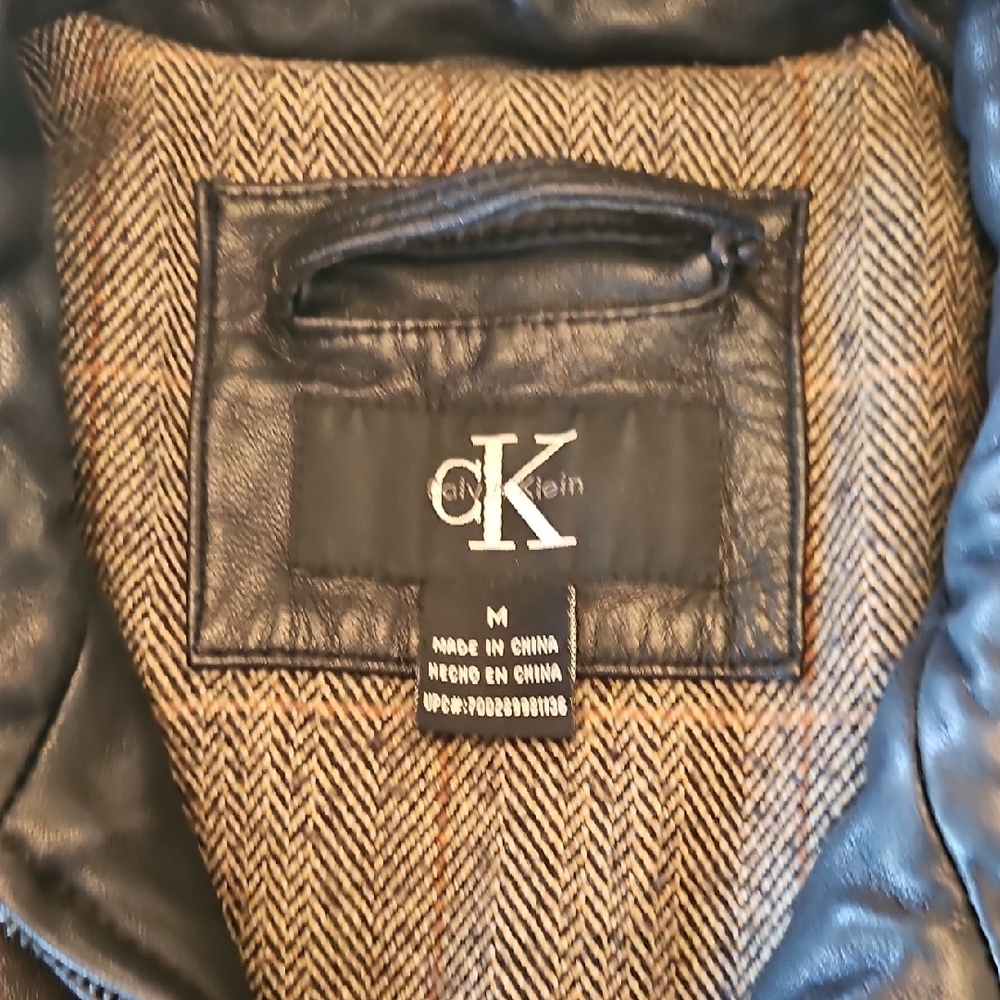 Calvin Klein Black Leather Jacket - Picture 4 of 10